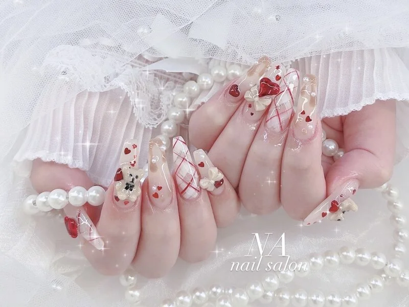 ワンホンネイル｜心斎橋 NA nail salon｜フラワーアート 持ち込みデザイン対応